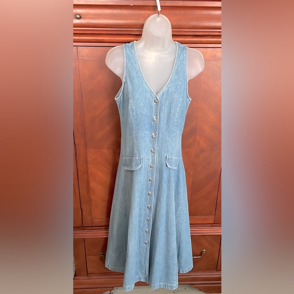 Vintage Denim Romper Dress   !